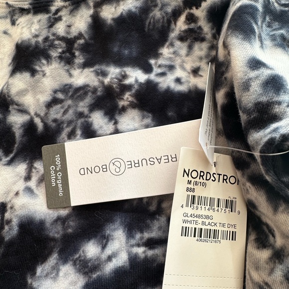 Girls TREASURE & BOND Cropped sweatshirt 8/10 M black & white tye die NWT - Picture 2 of 2